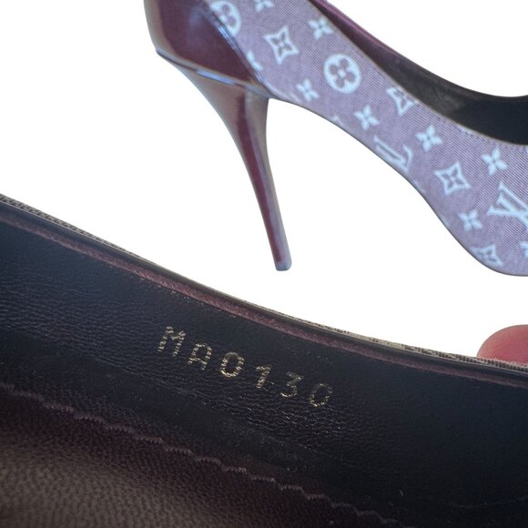 Louis Vuitton Vintage Monogram Idylle Romance Peep Toe Stiletto Heels Size 38.5 - Picture 8 of 12